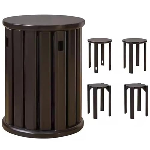 Tabouret empilables en bois massif multifonction et gain de place