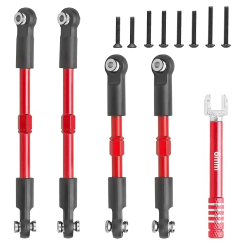 daitoku Front & Rear Pull Rod Links, RC Linkage Upgraded Set for ARRMA 1/10 Fury Gorgon Quake VORTEKS 2WD RTR 223SC Replace #ARA330753 - Red