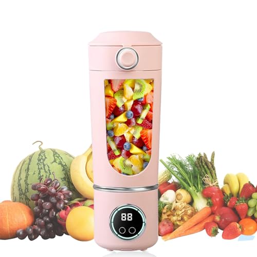 Batidora portátil, licuadora personal de 700 ml con 12 cuchillas y carga USB-C, batería de 1500 mAh para batidos, batidos, comida para bebés, ideal para gimnasio, oficina, viajes, incluye tapa