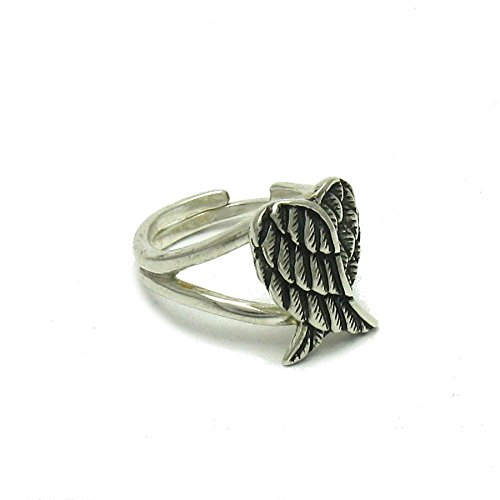 Bague en argent massif 925 Ailes d'ange taille ajustable R001424