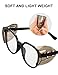 YunTuo 2/4 Pairs Eye Glasses Side Shields for Prescription Glasses - Fits Small to Medium Eyeglasses (2, Brown)