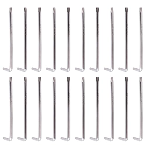 Sxmrmnx 20 llaves Torx de estrella de brazo largo a prueba de manipulaciones, plateadas, T25, 100 mm