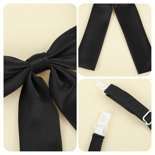 Tucnoeu Vorgebundene Fliege für Frauen Bow Tie Schwarz Damen Krawatte Verstellbare Schleife Krawatte Geeignet für Uniform Hemden Uniformen Rollenspiel T-Shirts