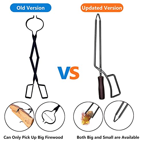 image for Pacify Fireplace Tongs, Log Grabber for Fire Pit Poker, Fireplace Tool