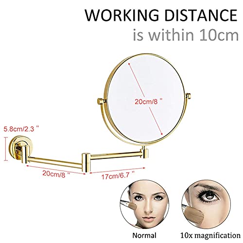 Miroir de maquillage mural en laiton doré chic JCAKES - 5