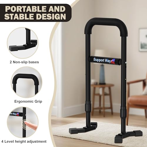 Stand Assist Aid Plus, 20-26.8" Adjustable Steel Standing Aid for Seniors & Elderly, Lift Assist Device to Get Up from Floor, Kneeling, or Low Seats, Black - Image 4