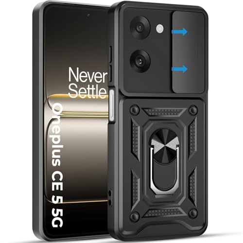 Image of AIBEX Back Cover for OnePlus Nord CE 5 5G | D10 Tough Armor Case | Sliding Camera Shield | 360 Protection | Kickstand Ring Holder | Military-Grade
