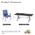 Kullavik 7 PCS Outdoor Dining Table Set for 6, Fence Pattern Back Chairs, Iron Longboard X-Leg Table w/Parasol Hole, Patio Table and Chairs Set for Backyard, Garden, Poolside-Navy