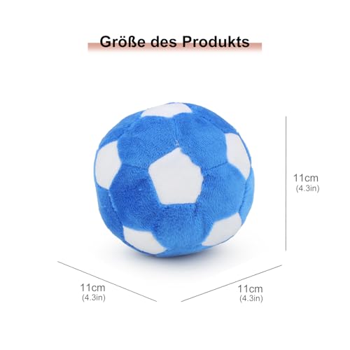 TONYFY Hundespielzeug - Plüschtier Quietschspielzeug für Welpen und kleine Hunde, Interaktives Training und Zahnen - Haustier Ball Fußball