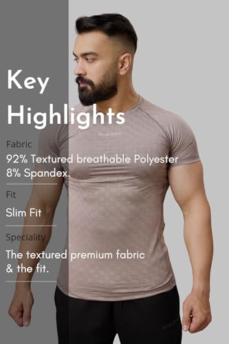 Image of FUAARK Men's Astral Round Neck Slim Fit Active Wear Gym & Sports T-Shirt