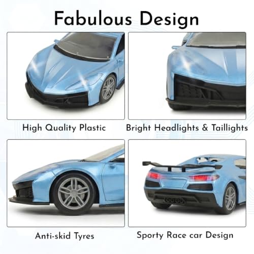 Image of Convertible Remote Control Car for Kids | Rechargeable RC Car with 2+ Hours Playtime | Manually Openable Doors & Roof | Made in India (Metallic Blue)