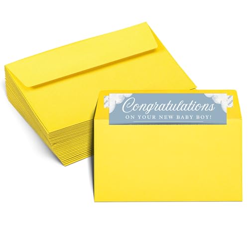 Enveloppes en papier épais 14,5 kg jaune citron pour correspondance de luxe