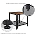 TomCare End Table 2-Tier Side Table with Storage Shelf Small Tables Living Room Square Coffee Table Nightstand Metal Frame Bedside Table Multipurpose for Home Office Living Room Bedroom