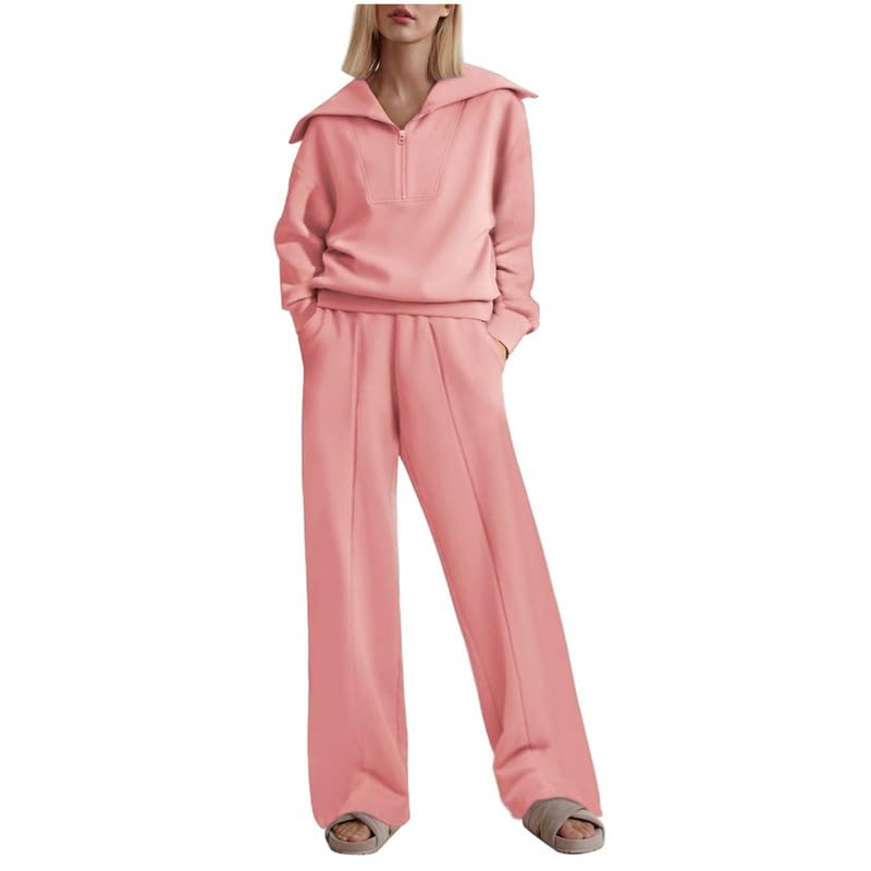 Survêtements pour femmes OMEWEE 2 pièces ensemble polaire d'automne chic
