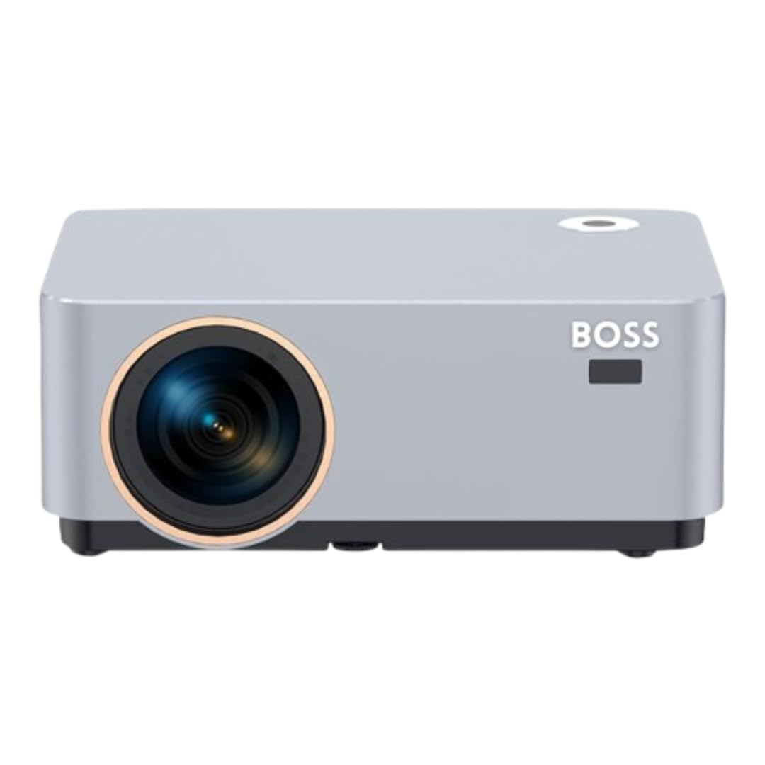 Boss S13A Max 10000 Lumens | Fully Automatic Smart 4K HDR Android Projector | Auto Focus | Dual WiFi & Bluetooth | Dual HDMI Ports | Brightest Home Theater Projector