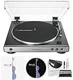 Audio Technica AT-LP60X-GM Fully Automatic Belt-Drive Stereo Turntable, Gunmetal/Black, Hi-Fi, 2...