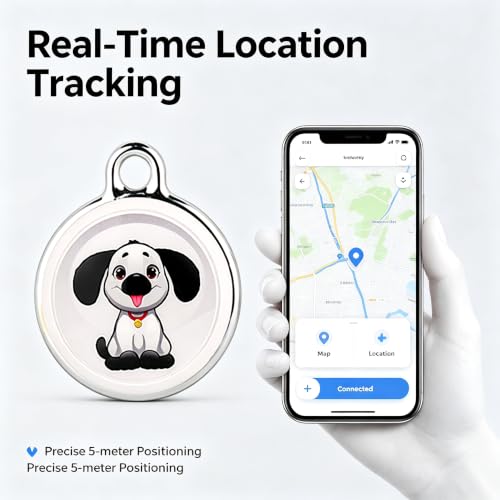 GPS Tracker for Dogs, Real-Time GPS Tracking Device for Cats, Pet Wearable Holder & Keychain Design, No Monthly Fee/No SIM Card, for Android and iOS, Long STBY,IP68 WP,Lightweight by IOYDC - Used condition - Image 4