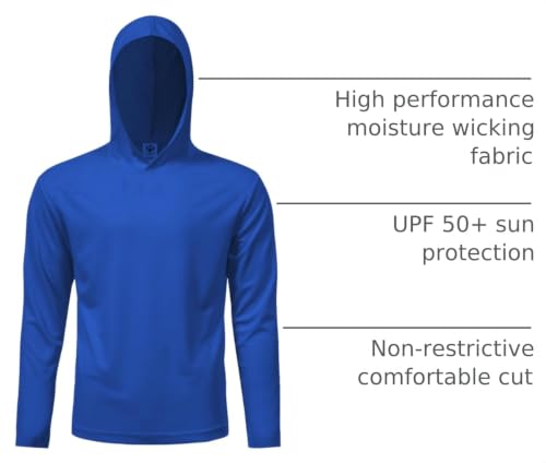 Image of 5 Pack Men's UPF 50+ Sun Protection Hoodie Shirts Long Sleeve Shirts Quick Dry Lightweight for Running Workout Hiking Fishing