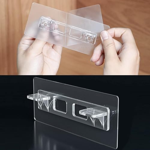 Image of Boniry Shelf Support Pegs - Innovative Punch-Free Plastic Brackets for Cabinet and Closet Shelves, Self-Adhesive Clips for Kitchen, Furniture, and Bookshelves (2)