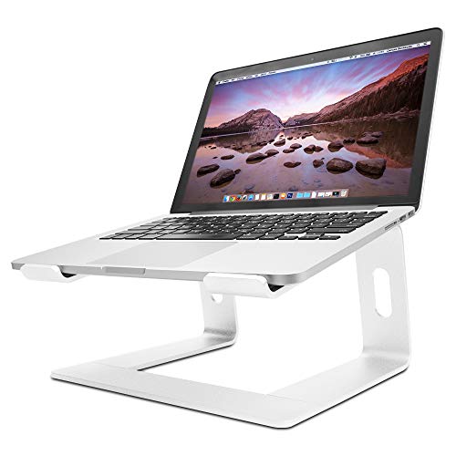 LONGKO Support pour Ordinateur Portable Démontable Ventilé en Aluminium Compatible avec Les Ordinateurs Portables 10 Pouces ~ 17 Pouces, MacBook Pro/Air, Tous Les Ordinateurs Portables (Argent)