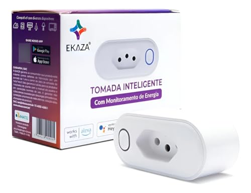 EKAZA, Tomada Inteligente 16A, WI-FI, Com medidor de consumo, Compatível com Alexa e Google Assistente – T005