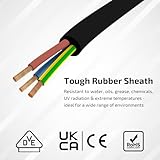 Heavy Duty Flexible Rubber Power Cable, 3 Core, 1.5mm² / 2.5mm², H07RN-F, Indoor/Outdoor Use - Various Lengths (3 Core, 1.5mm² (3G1.5), 5m) - Image 2