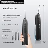 2-in-1 Mundhygiene-Set – Testsieger 2026* – Munddusche & Elektrische Zahnbürste – TÜV-geprüft – Für gesundes Zahnfleisch & gründliche Reinigung – 2000 mAh Akku, IPX7 wasserdicht – inkl. Reiseetui