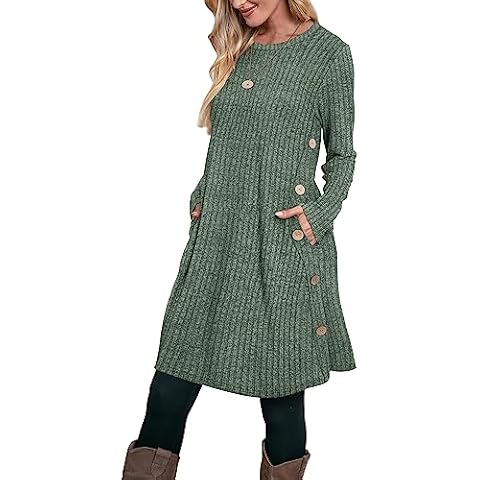 Aokosor Women's Long Sleeve Jumper Dress Cover