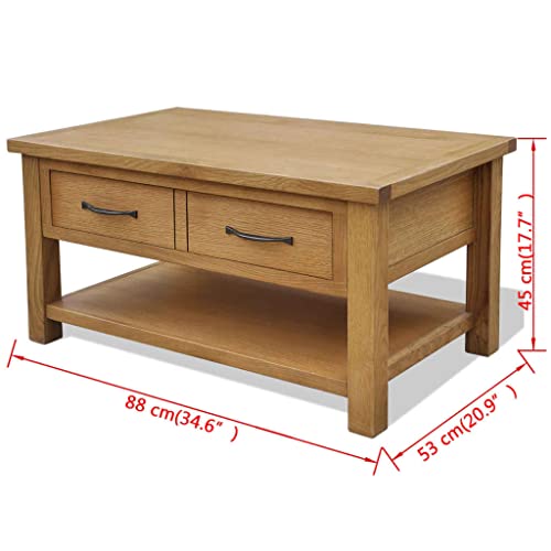 Table basse en chêne massif : solution de rangement pour salon industriel - 3