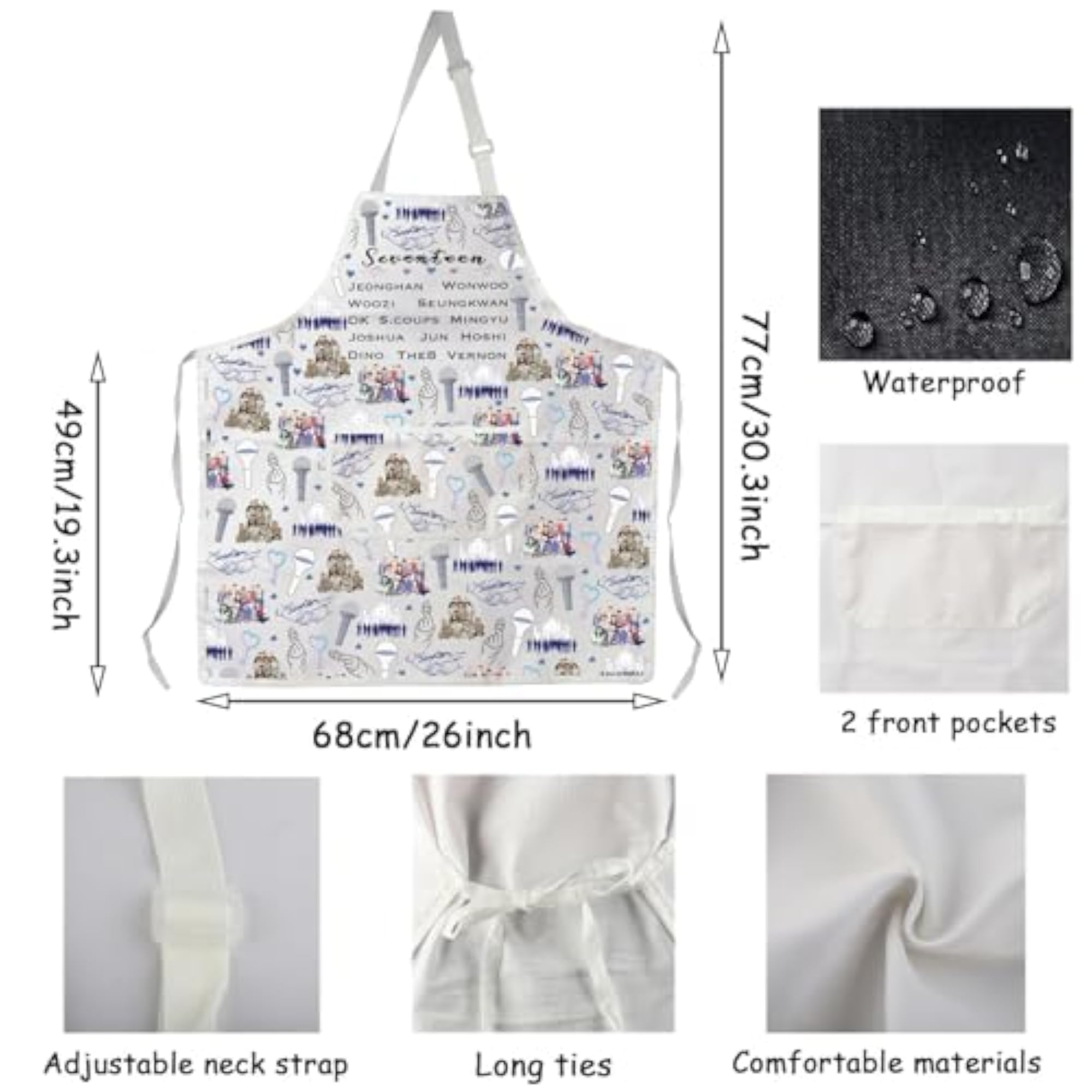 Korea-Pop 17 Group Apron Music Album Inspired Gift