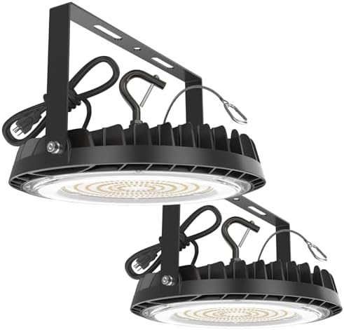 HYPERLITE high Bay led Shop Lights: 150W UFO led high Bay Light for barn Shop Garage Warehouse Factory Gym Lighting Industrial and Commercial UFO Lights