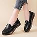 Womens Loafers Shoes Comfortable Slip On Suede Platform Flat Loafers Work Office Business Casual Dress Shoes Fashion Round Toe Shoes Anti Slip Walking Shoe Black