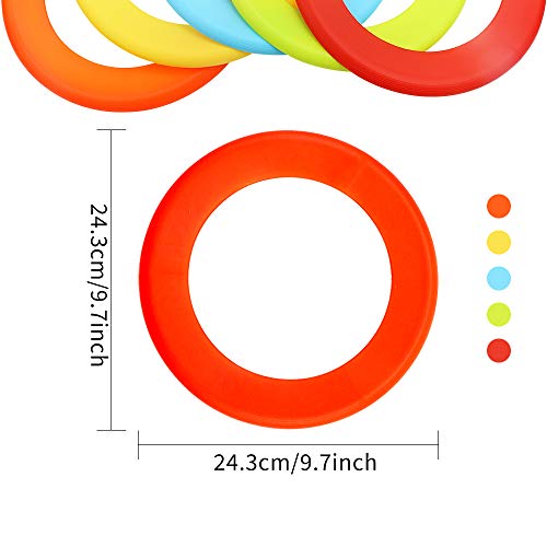 Hslife 10 Pcs 10\'\' Flying Rings, Ring Flying Discs, Flying Disc Rings for Outdoors Game(5 Colors) - Thumbnail 4