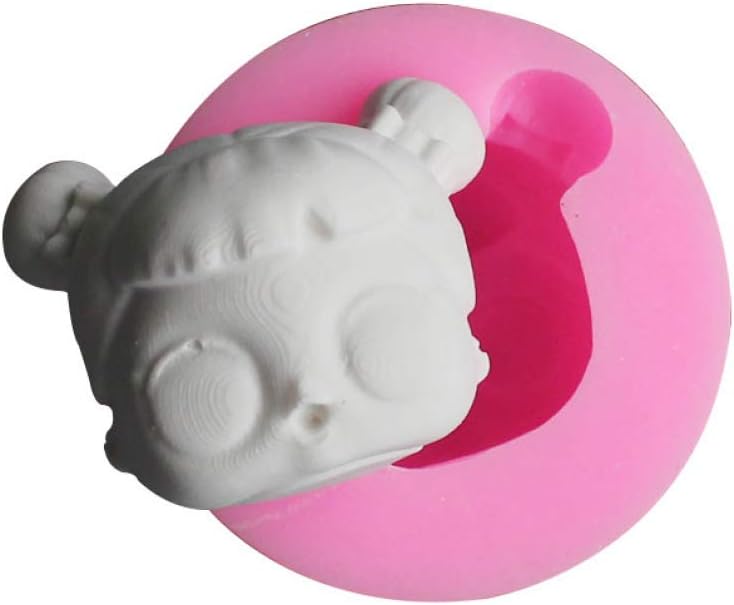 1pc Doll Angel Head Silicone Mold for DIY Jelly Shots Chocolate Soap Mould Gum Paste Ice Cube Candy Fondant Mold Pudding Cupcake Cake Topper Decoration Handmade Ice Cream Crystal Desserts