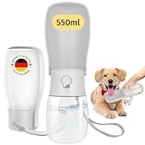 Trinkflasche Hunde für Unterwegs faltbar, 550ml spülmaschinenfeste...