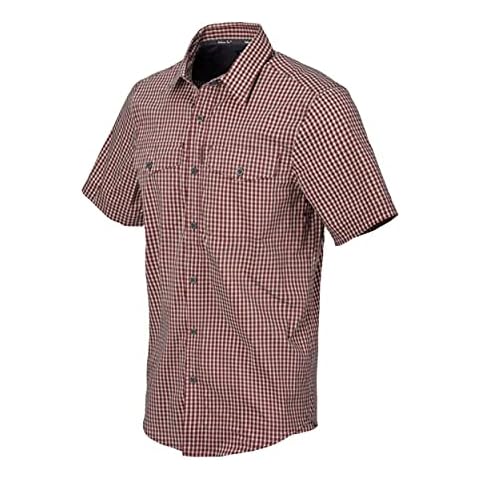 Helikon-Tex Covert Concealed Carry Short Sleeve Shirt - Cotton Blend DIRT RED CHECKERED XXXL/Regular Cover