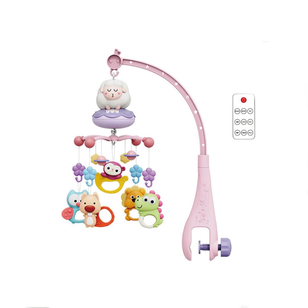 Mobile Musical Bébé, Mobile pour Lit Bébé avec Musique et Boîte à Musique Télécommandée, Hochets Bébé Rotatifs Suspendus Mobile Bébé avec Bras Réglable, Cadeau Nouveau Née, Type 8