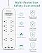 Surge Protector, 2700Joules Power Strip with 8 AC Outlets/3 USB Charging Ports, 6 Ft Long Extension Braided Cord, Flat Plug, 1875W/15A Overload Protection, for Home Office