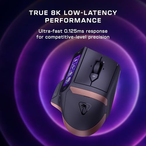 Image of Turtle Beach Command Series MC7 Wireless 8K Customizable RGB Gaming Mouse | Touchscreen Command Display, Charge Dock, True 8K Polling, Owl‑Eye 30K DPI Optical Sensor, Bluetooth, Optical Switches, Black