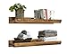 del Hutson Designs 36 Inch Rustic Luxe Farmhouse Solid Natural Pine Wood Wall Mount Display Picture Ledge Floating Shelf Pair, Walnut (Set of 2)