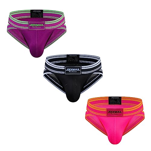 JOCKMAIL 3PCS/Pack Men Underwear Briefs Mens Breathable Briefs Athletic Underwear Mens Briefs Underwear Pack