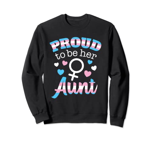Familia de fuentes Proud Aunt Transgender Niece Trans Pride Flag LGBTQ Sudadera