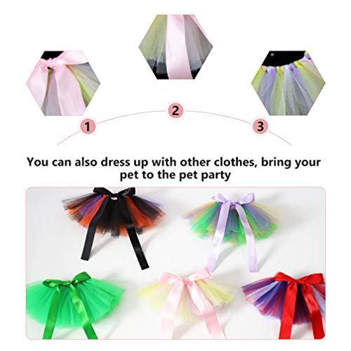 ULTECHNOVO Tule Tutu para Cães Gatos Flor Tutu Saia de Gaze Com Voltar Bow Pet Roupas de Vestuário p