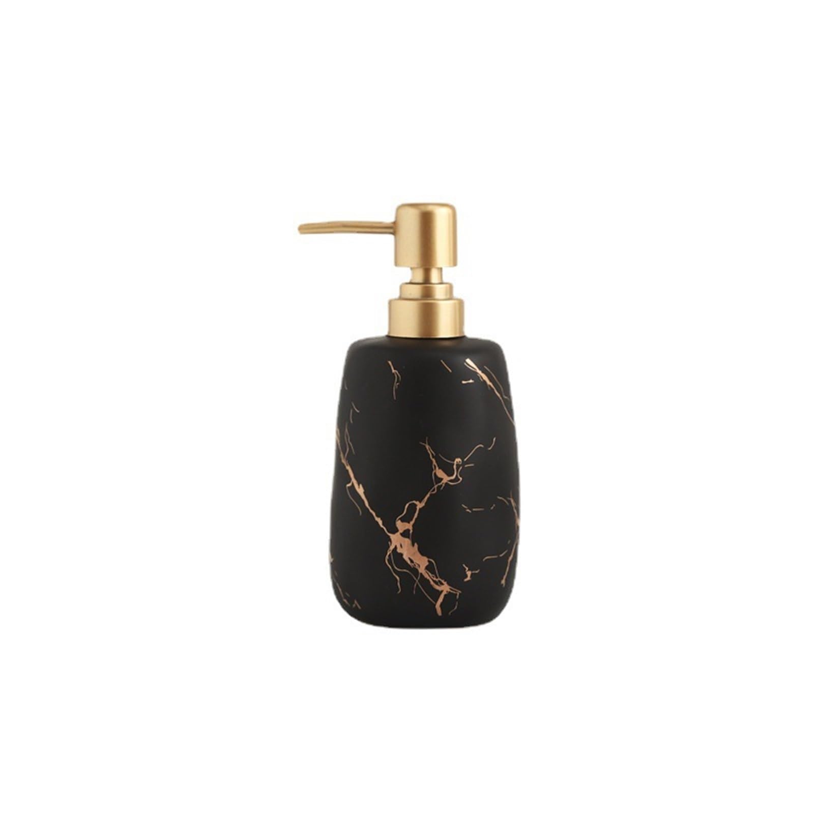 Mdnipqbam Black Exquisite Bathroom Countertop Soap Dispenser Refillable Ceramic Pump Bottle For Reuse For Bathroom(Black)
