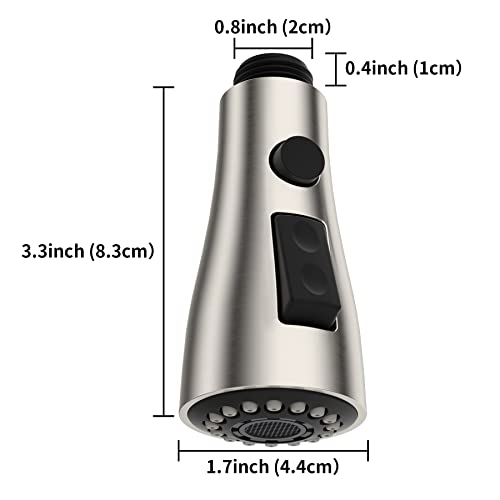 Pull Down Faucet Sprayer Head, Kitchen Faucet Head Replacement, 2 Modes Functions Stream Spray And Pause Mode, Kitchen Sink Sprayer Spout Nozzle, Brushed Nickel #TOP3