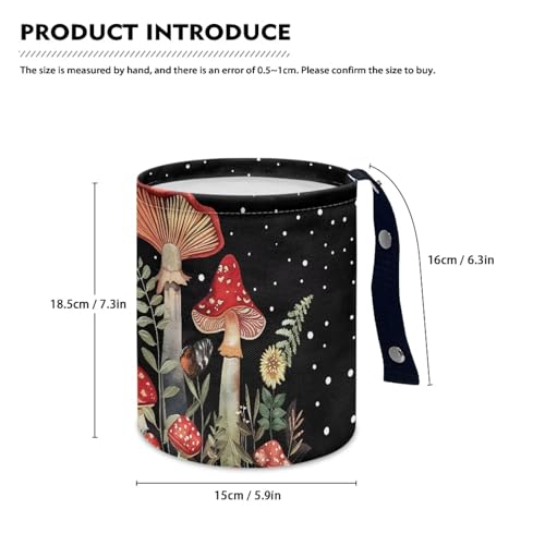 Image of Pensura Aesthetic Mushroom Car Garbage Can Portable Waterproof Car Back Seat Organizer Reusable Multipurpose Trash Bin for Car Compatible with Most Cars