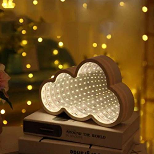 Luminaria 3D Infinito Nuvem Espelho Led Luz Profundidade Quarto