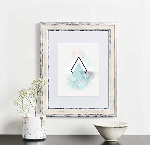 Ecohome 11X14 Picture Frame Distressed Cream - Made Of Wood And High Definition Glass - Matted To 8X10, Frames #TOP4