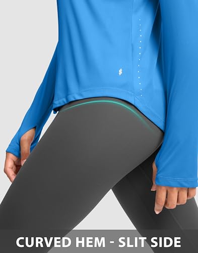 Image of Soothfeel Lightweight Long Sleeve Workout Tops for Women Gym Running Shirts