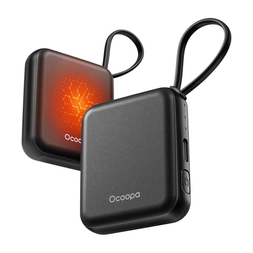 OCOOPA Calentador de Manos Recargable 2 Unidades, Eléctrico USB Calienta Manos Reutilizables 4000mAh, 3 Niveles hasta 52°C, Regalos Originales para Hombre, Ideal para Navidad, Viajar y Aire Libre